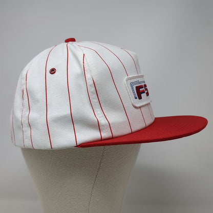 K-Products 5 Panel White Red Blue OS Pinstripe FSC Patch Snapback Flat Brim Hat
