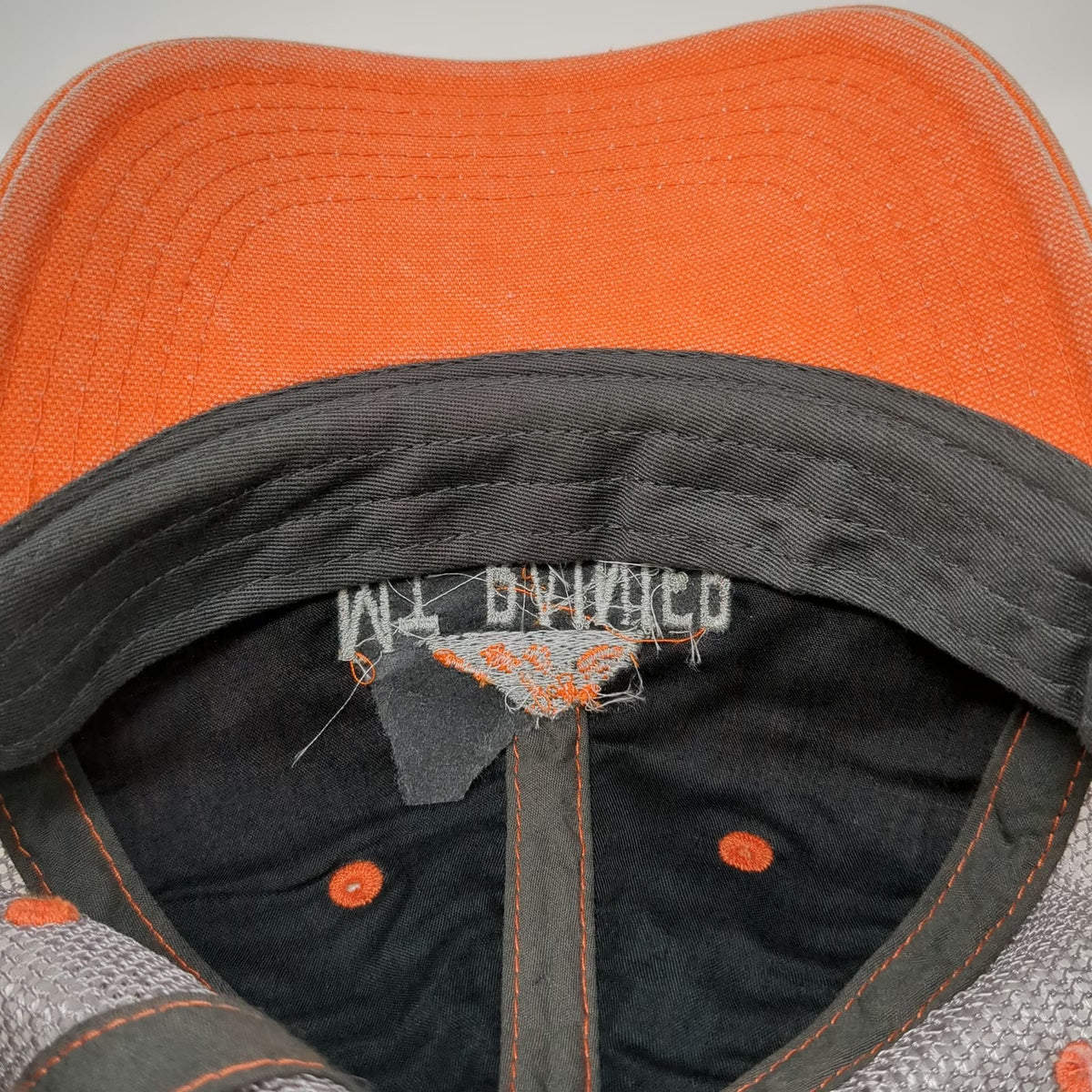 Legacy Trucker Hat Orange Gray One Size Mt Rainier Washington Mountain Mesh