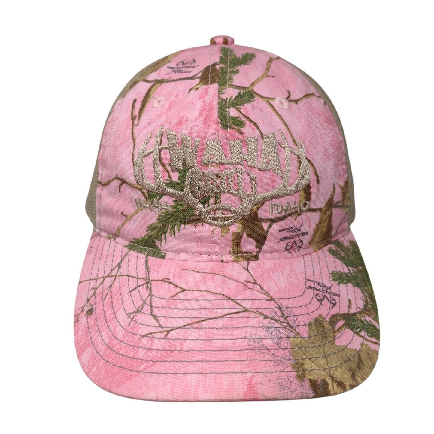 Waha Grill Idaho Snapback Trucker Hat Pink Camouflage OS Adjustable Mesh Back