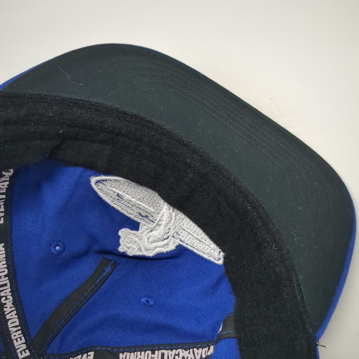 Everyday California 5 Panel Blue One Size Snapback Hat Surfing Bear Logo Cotton
