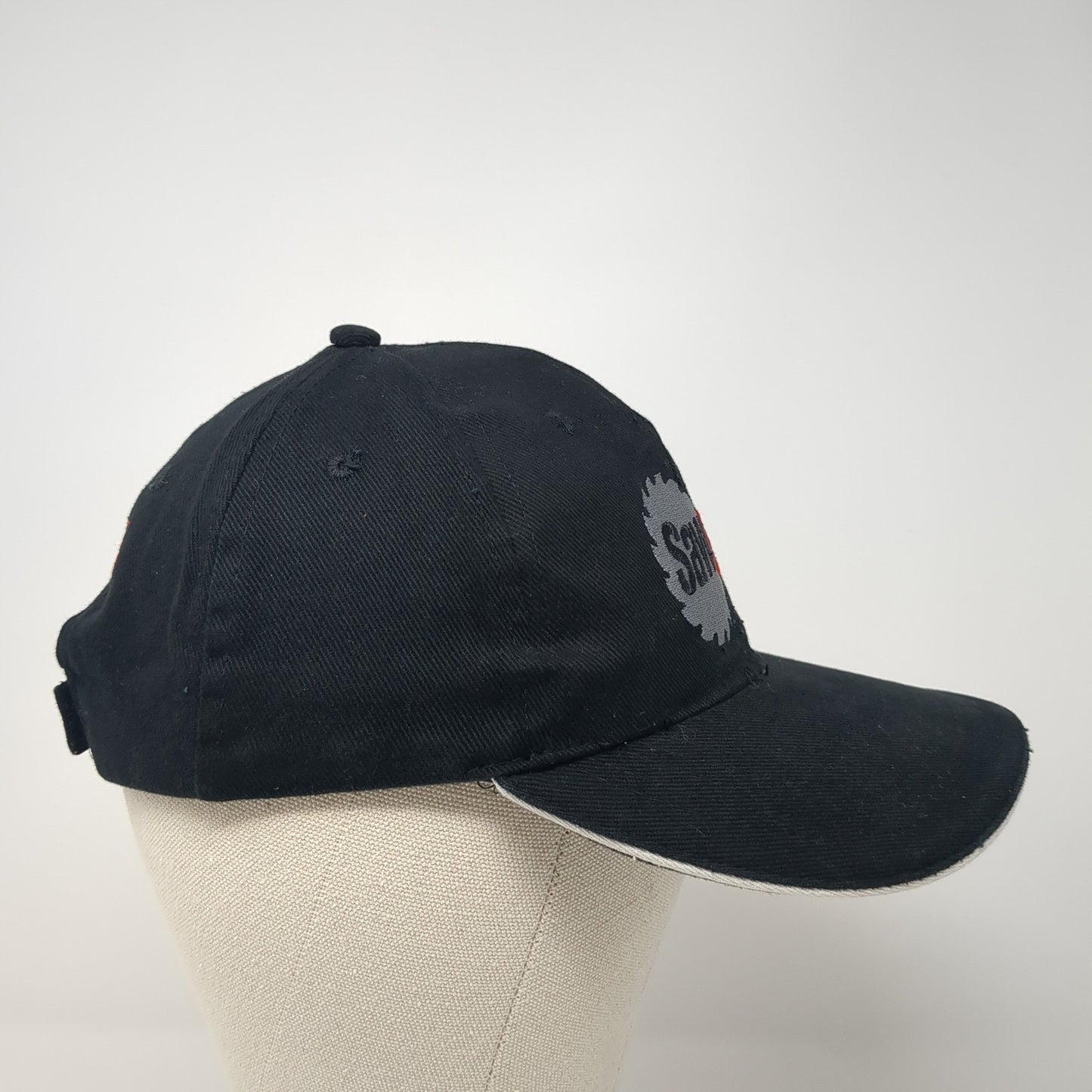 Saw Stop Strapback Hat Black One Size Adjustable Embroidered Outdoor