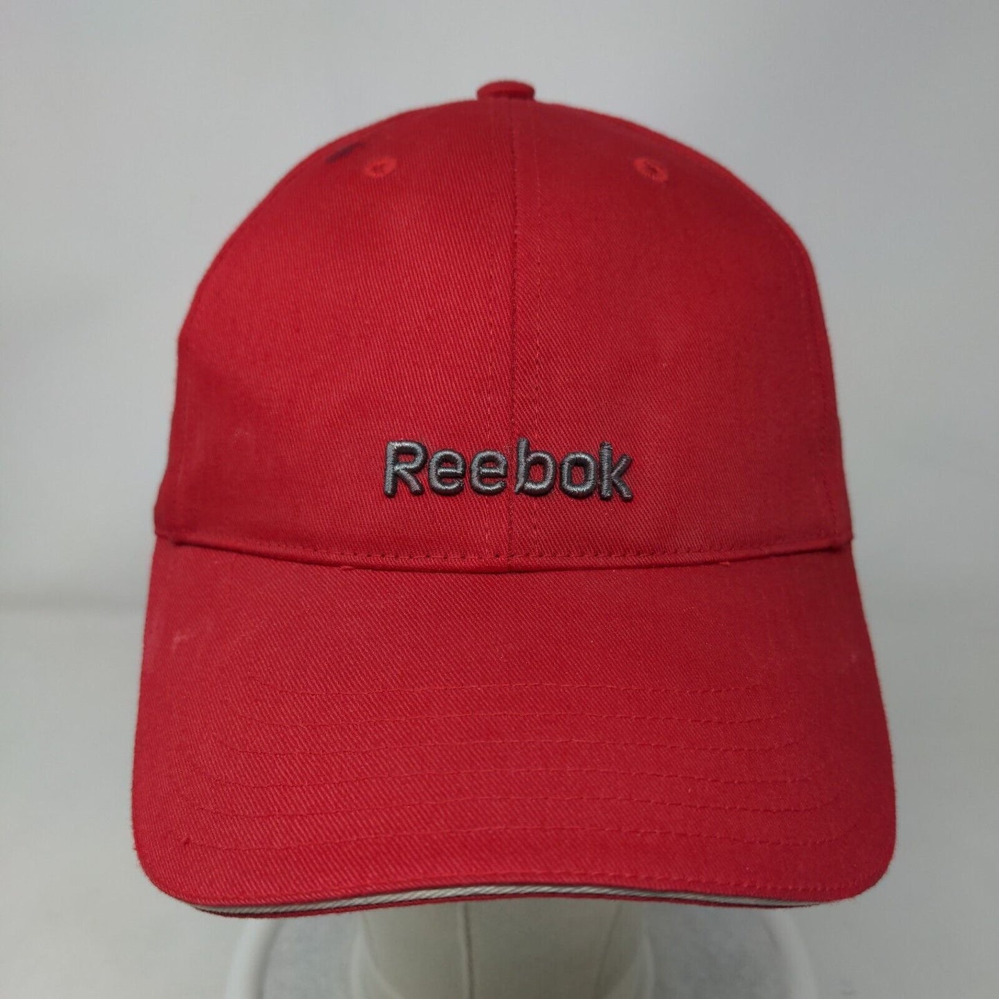 Reebok Slideback Hat Red Medium Adjustable Solid Vent Holes 6 Panel