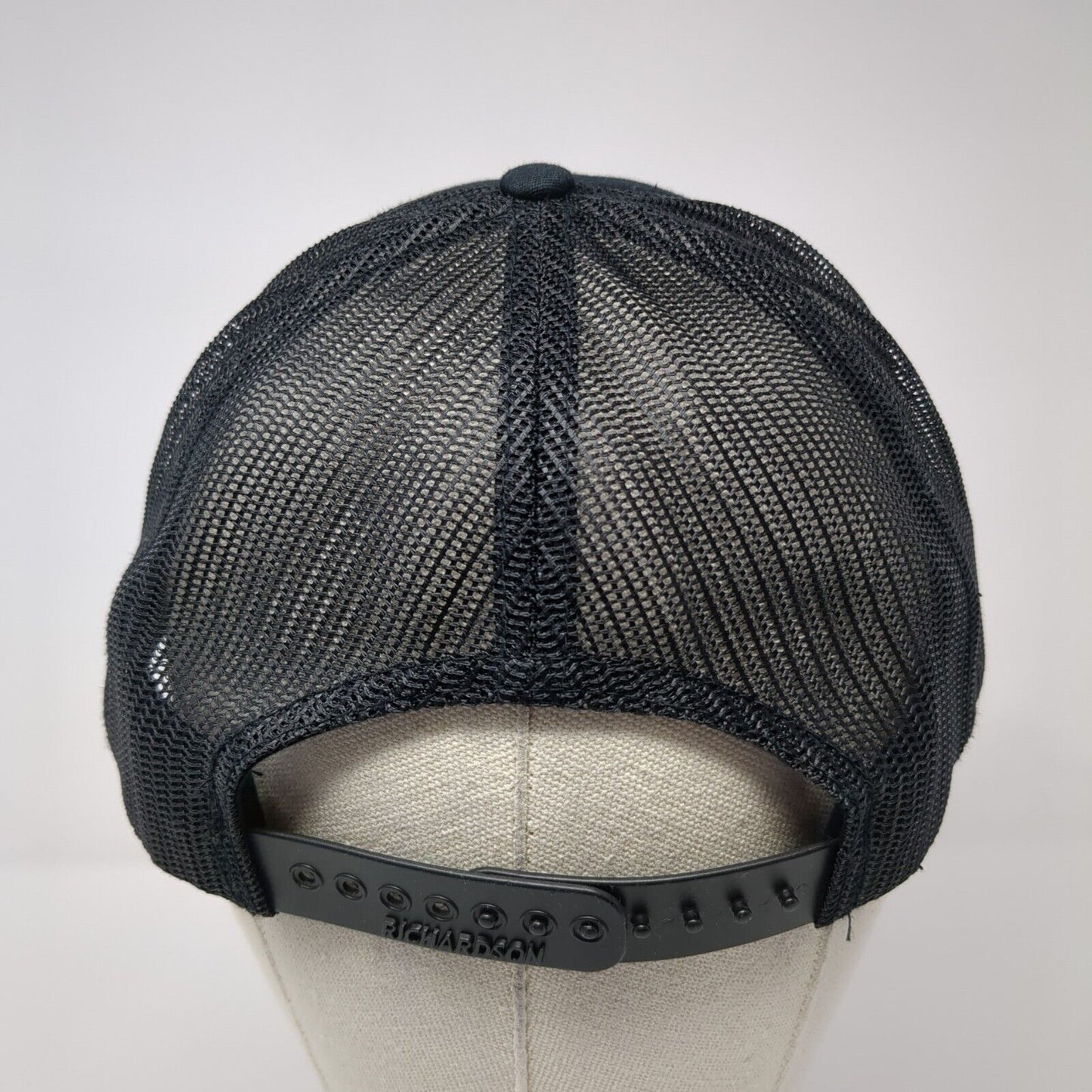 Idaho Snapback Trucker Hat Black One Size Adjustable Mesh Back Richardson