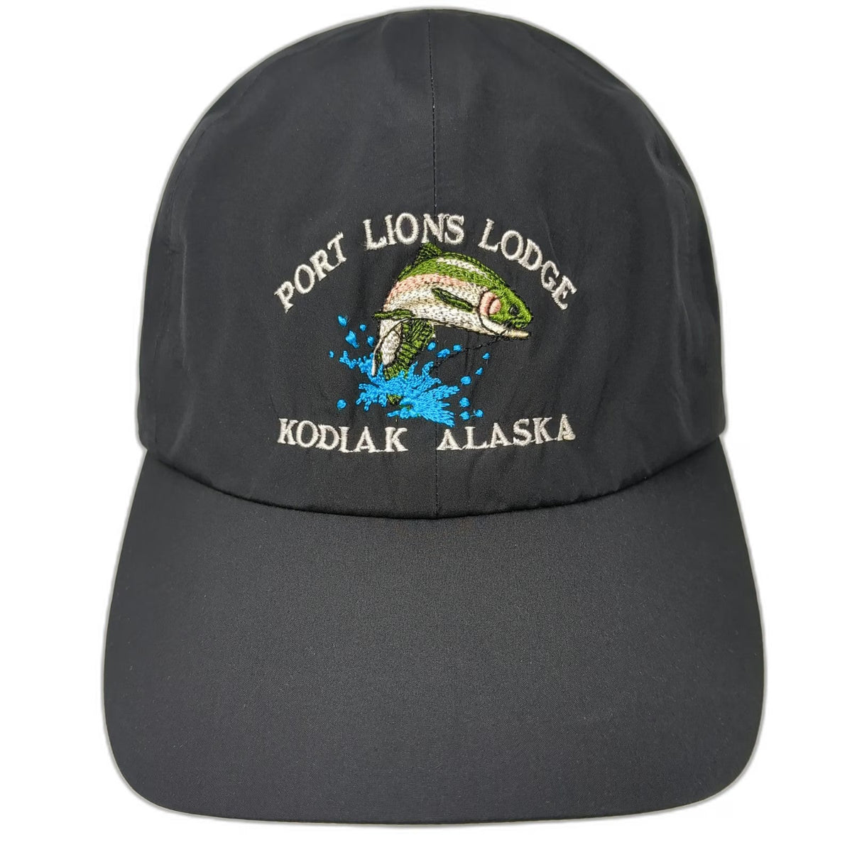 Imperial Baseball Cap Black One Size Port Lions Lodge Kodiak Alaska Fishing Hat