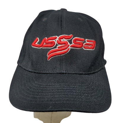 USSSA Men's Fitted Hat Black Size S-M Embroidered Logo Acrylic Wool Blend