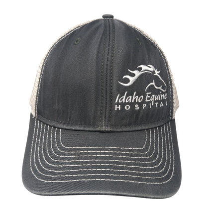 Idaho Equine Hospital Snapback Trucker Hat Gray OS Adjustable Mesh Back Ouray