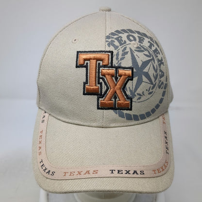 Baseball Cap Beige One Size Texas State Seal TX Embroidery Graphic Hat Strapback