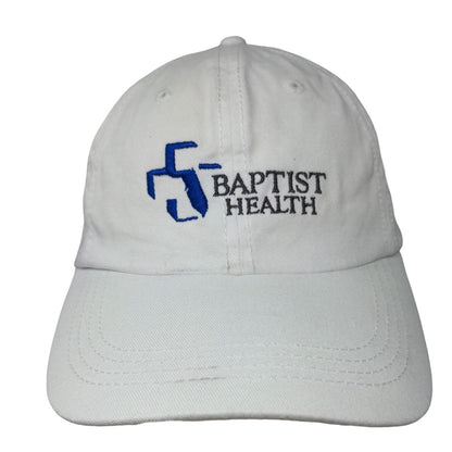 Baptist Health Slideback Hat White OSFA Embroidered Vented Holes 6 Panel