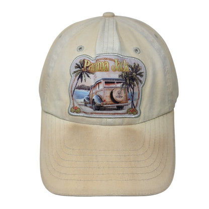 Panama Jack Baseball Cap Beige One Size Adjustable Embroidered 6 Panel Cotton
