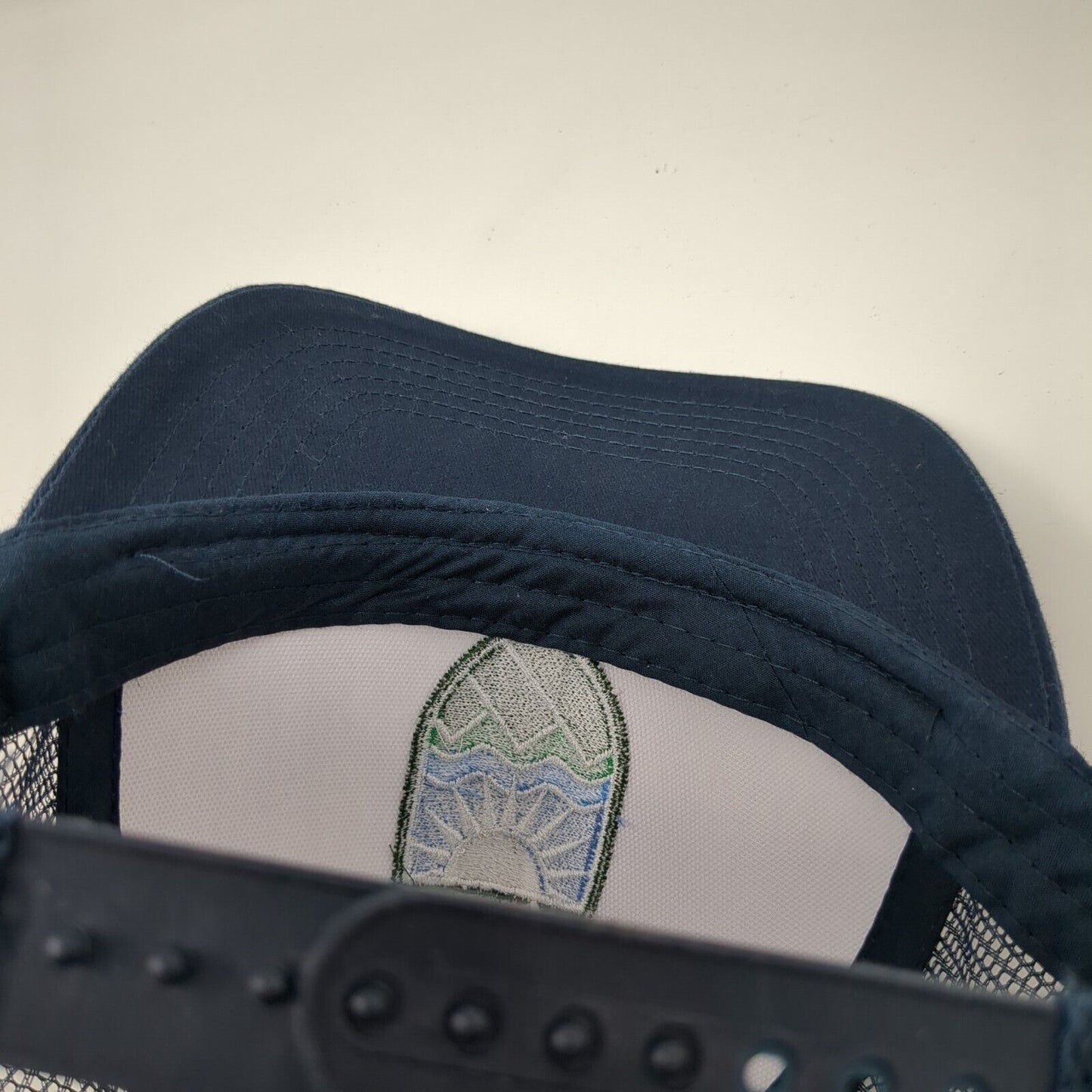 The Authentic T-Shirt Company Snapback Trucker Hat Blue OSFA Adjustable Meshback