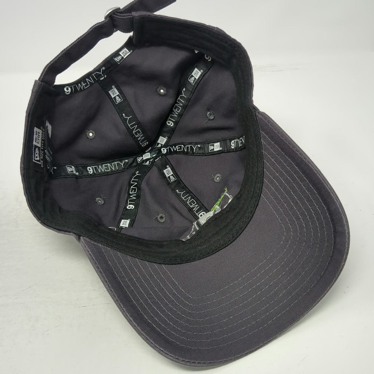 New Era Baseball Cap Gray One Size Intellus Logo Adjustable Slideback Strap Hat