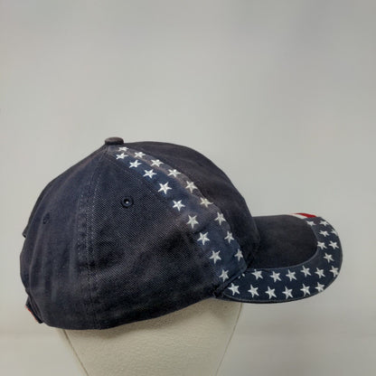 American Flag Strapback Hat Blue One Size Old Glory Patriotic Falcon