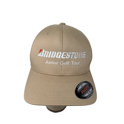 Flexfit Bridgestone Junior Golf Tour Lids Hat Size S-M Brown Tan