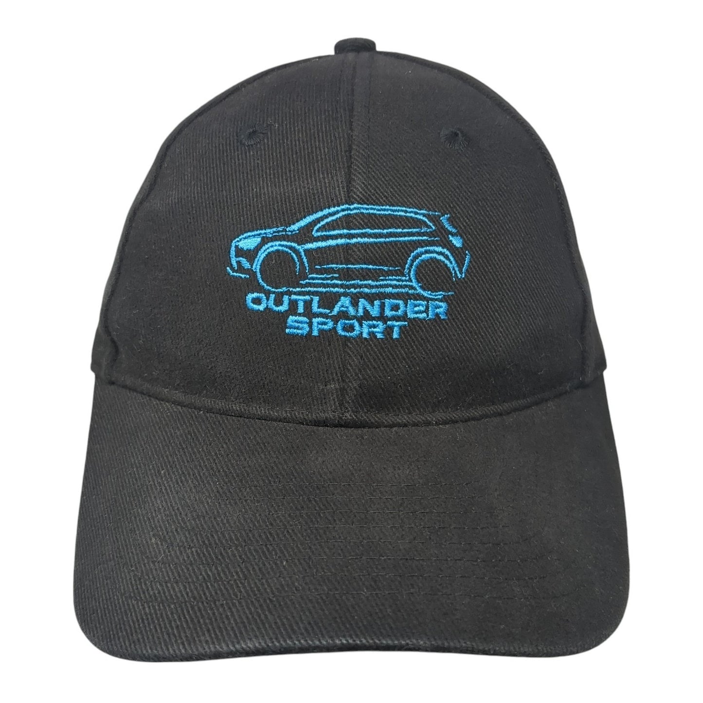 Outlander Sport Strapback Hat Black One Size Adjustable 6 Panel Nissin
