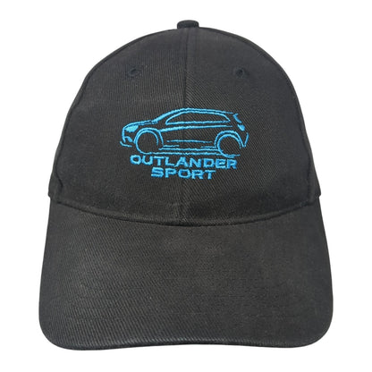 Outlander Sport Strapback Hat Black One Size Adjustable 6 Panel Nissin