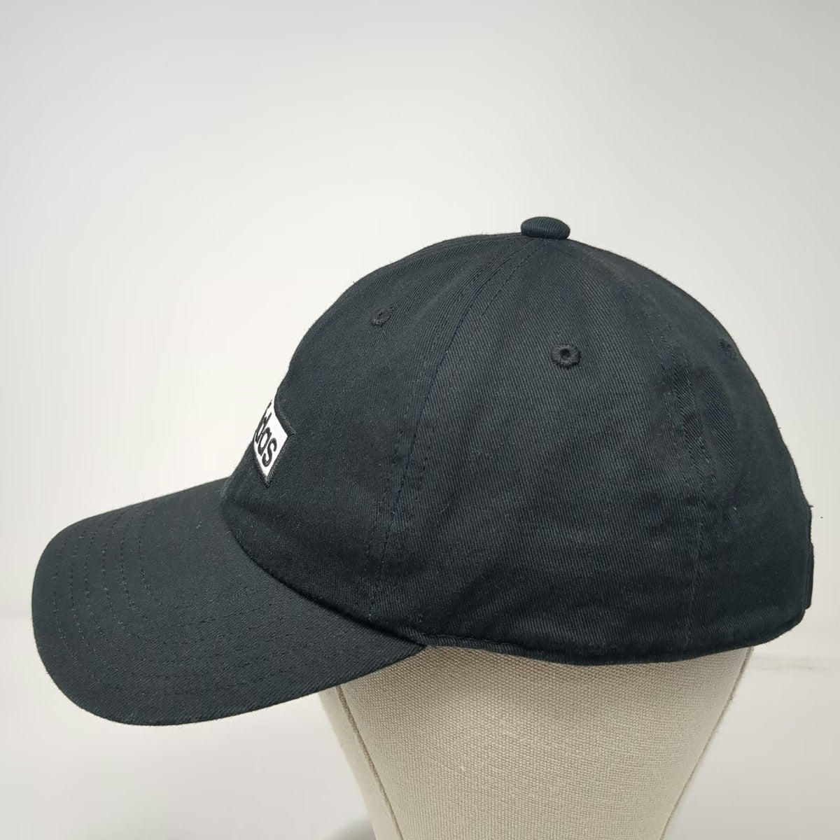 Adidas Baseball Cap Black One Size Box Logo Cotton Strapback Aeroready hat