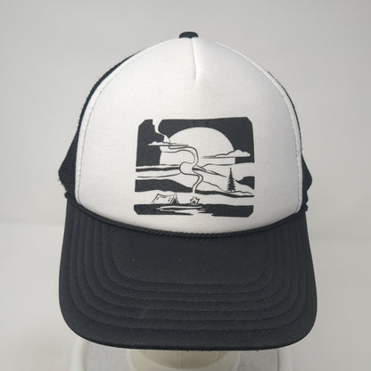 Unbranded Snapback Trucker Hat Black One Size Adjustable Mesh Back 6 Panel