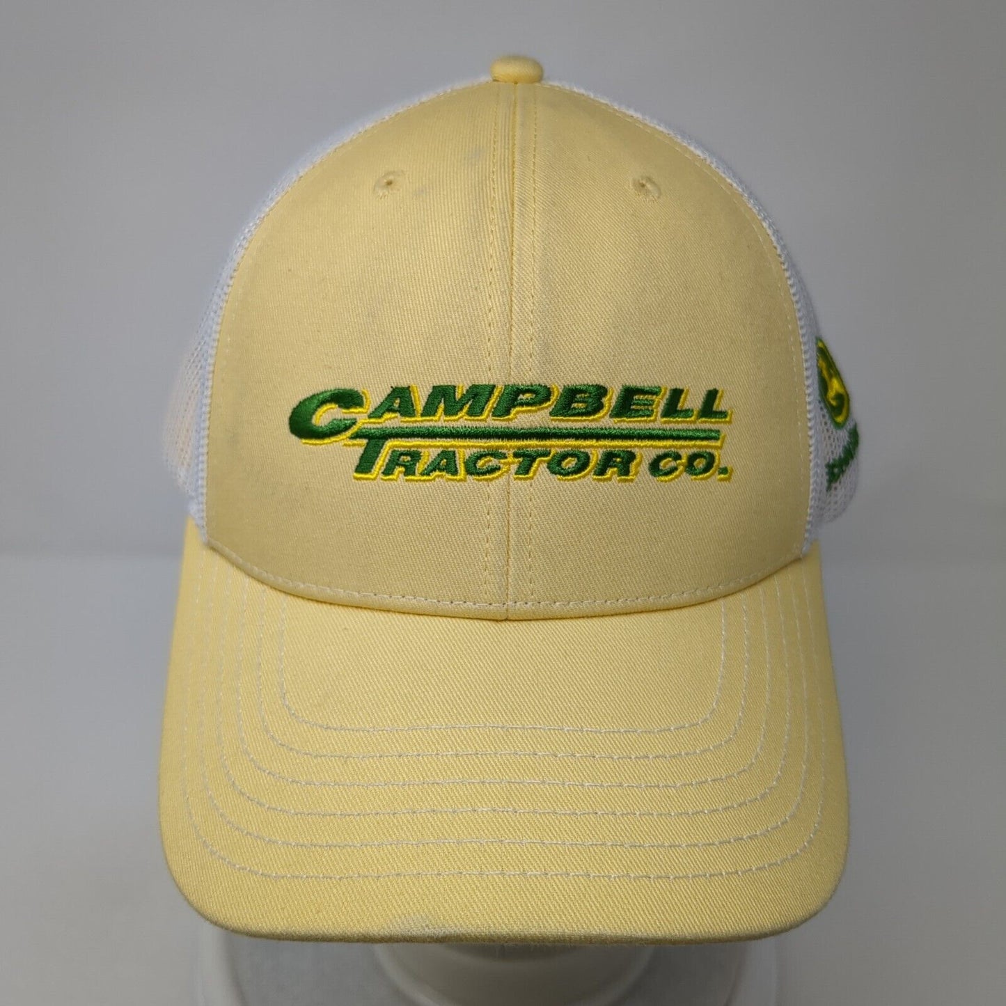 Campbell Tractor Co. Snapback Trucker Hat Yellow One Size Adjustable John Deere