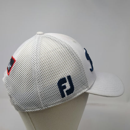 Titleist Trucker Hat White Blue One Size Mesh Pro V1 FootJoy FJ Golf Snapback