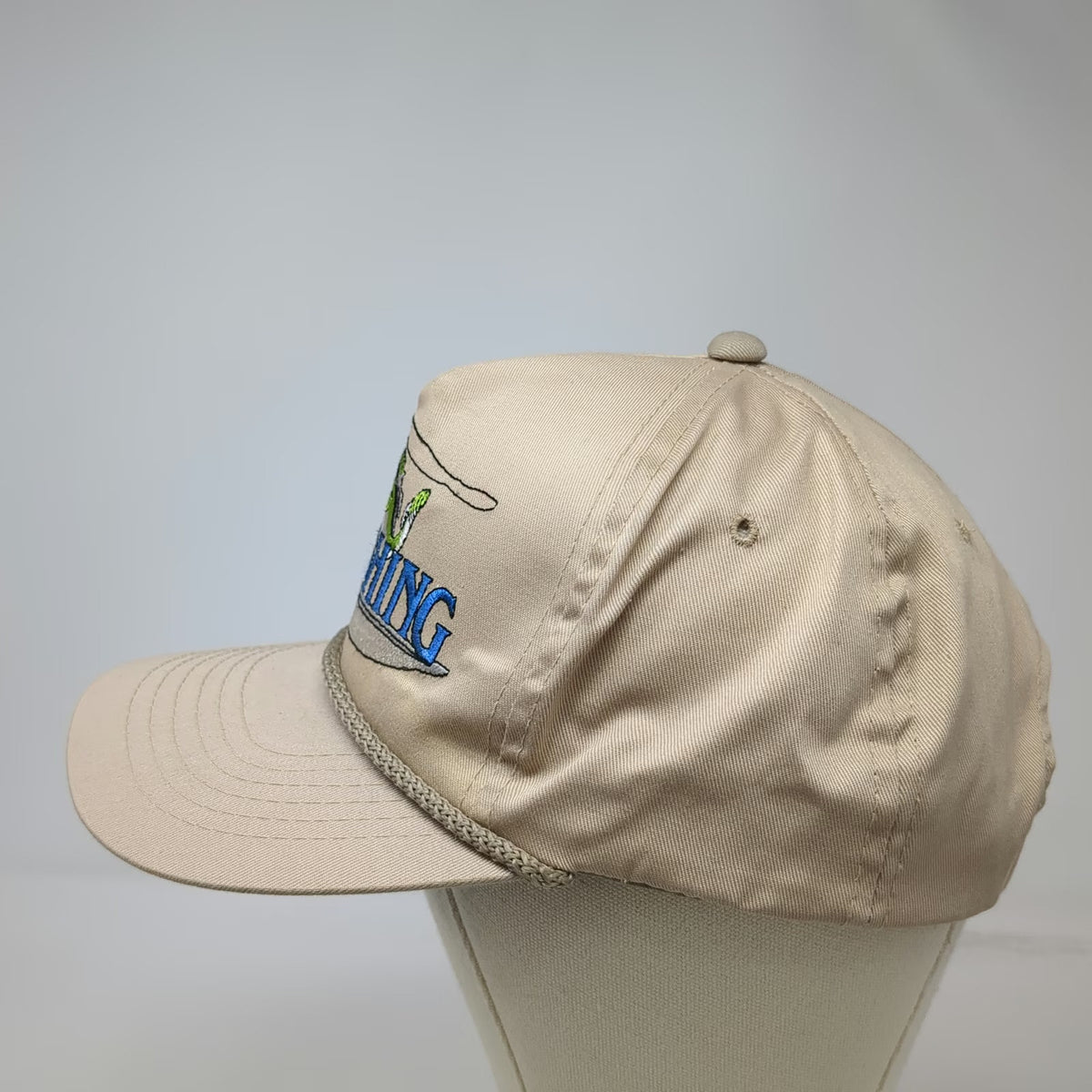 Dorfman Pacific Trucker Beige One Size Hat Rope Brim Fishing Bass Snapback Boat