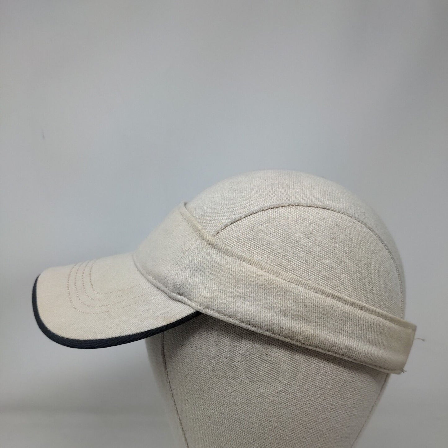 Strapback Sun Visor Cap Hat Tan Size OSFA Blank 100% Cotton Adjustable