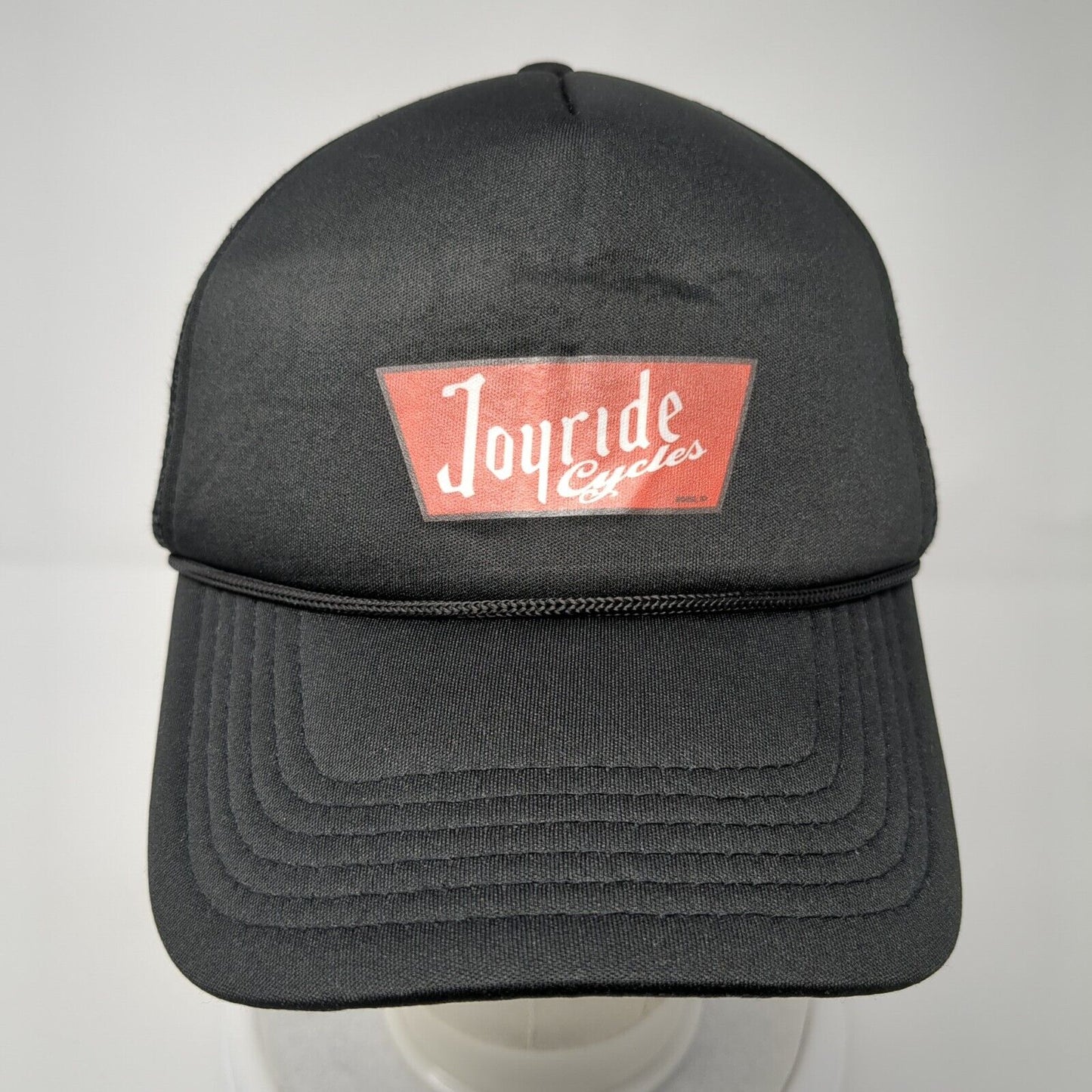 Joyride Cycles Snapback Rope Trucker Hat Black One Size Mesh Back