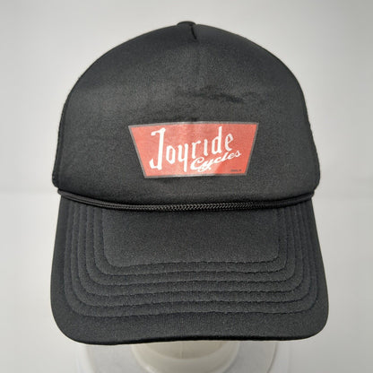 Joyride Cycles Snapback Rope Trucker Hat Black One Size Mesh Back