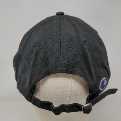 Champion Slideback Hat Black OSFA Adjustable Embroidered 6 Panel Cotton