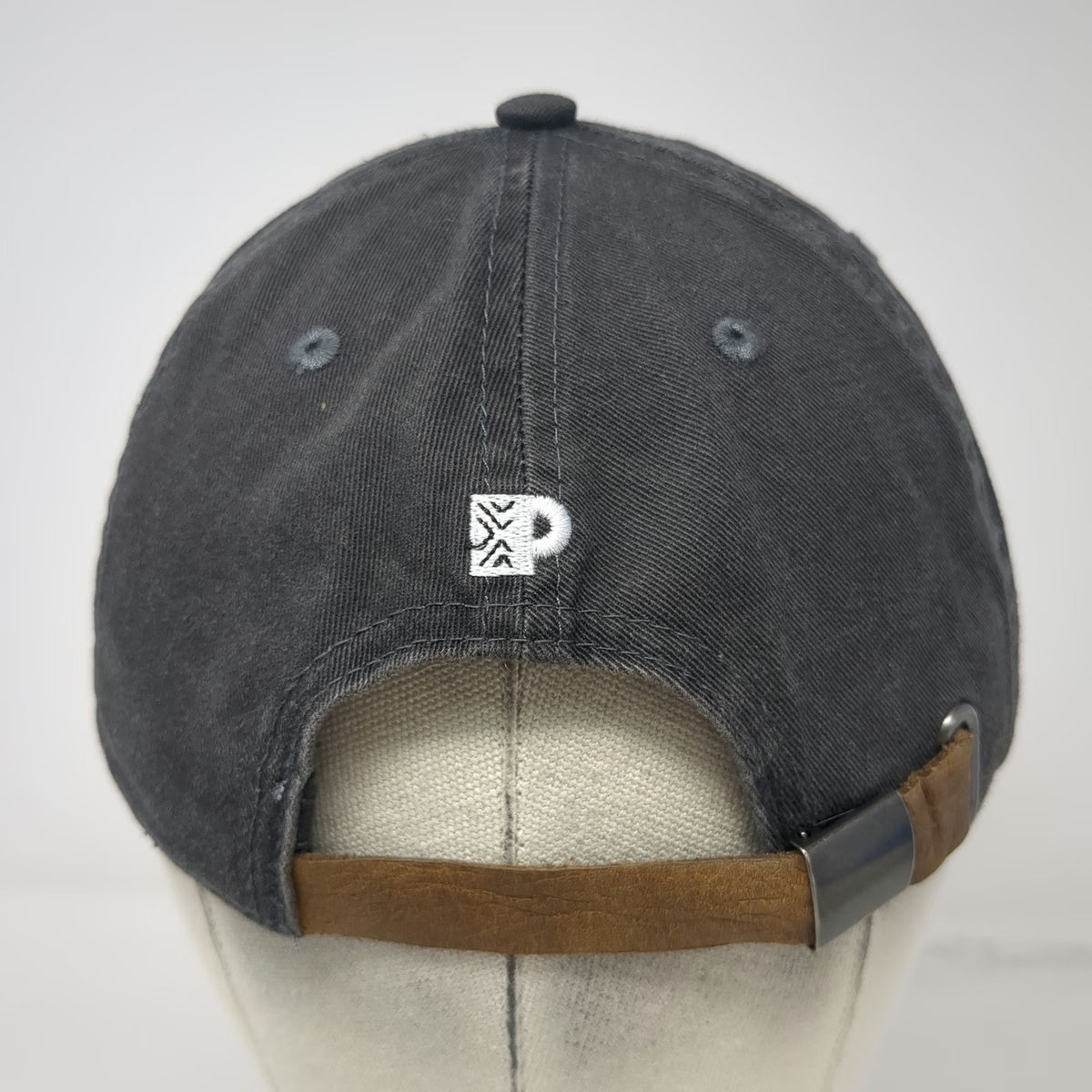 Peet's Coffee Baseball Cap Gray One Size Leather Strapback Faded Cotton Hat