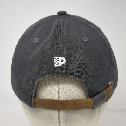 Peet's Coffee Baseball Cap Gray One Size Leather Strapback Faded Cotton Hat