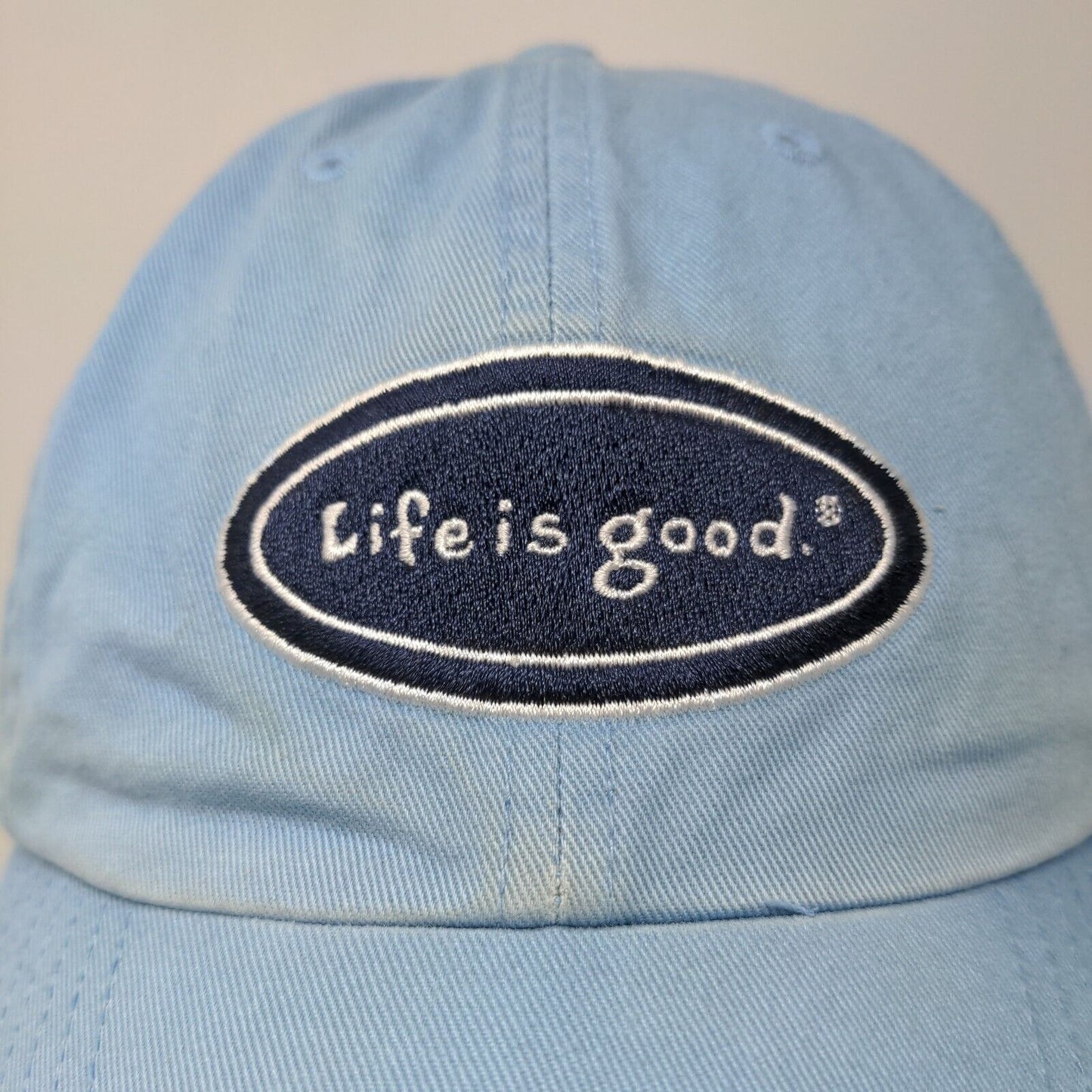 Life is Good Women's Slideback Hat Blue Adjustable Embroidered Logo Cotton