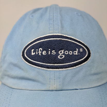 Life is Good Women's Slideback Hat Blue Adjustable Embroidered Logo Cotton