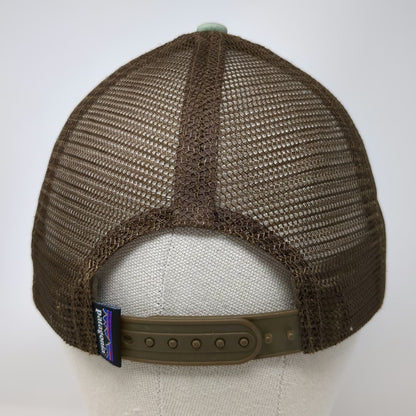 Patagonia Trucker Hat Green Gray One Size Mesh Snapback Fitz Roy Patch Cotton