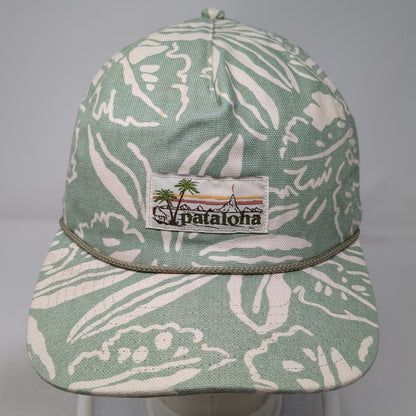 Patagonia 5 Panel Green One Size Hat Tropical Print Pataloha Patch Rope Detail