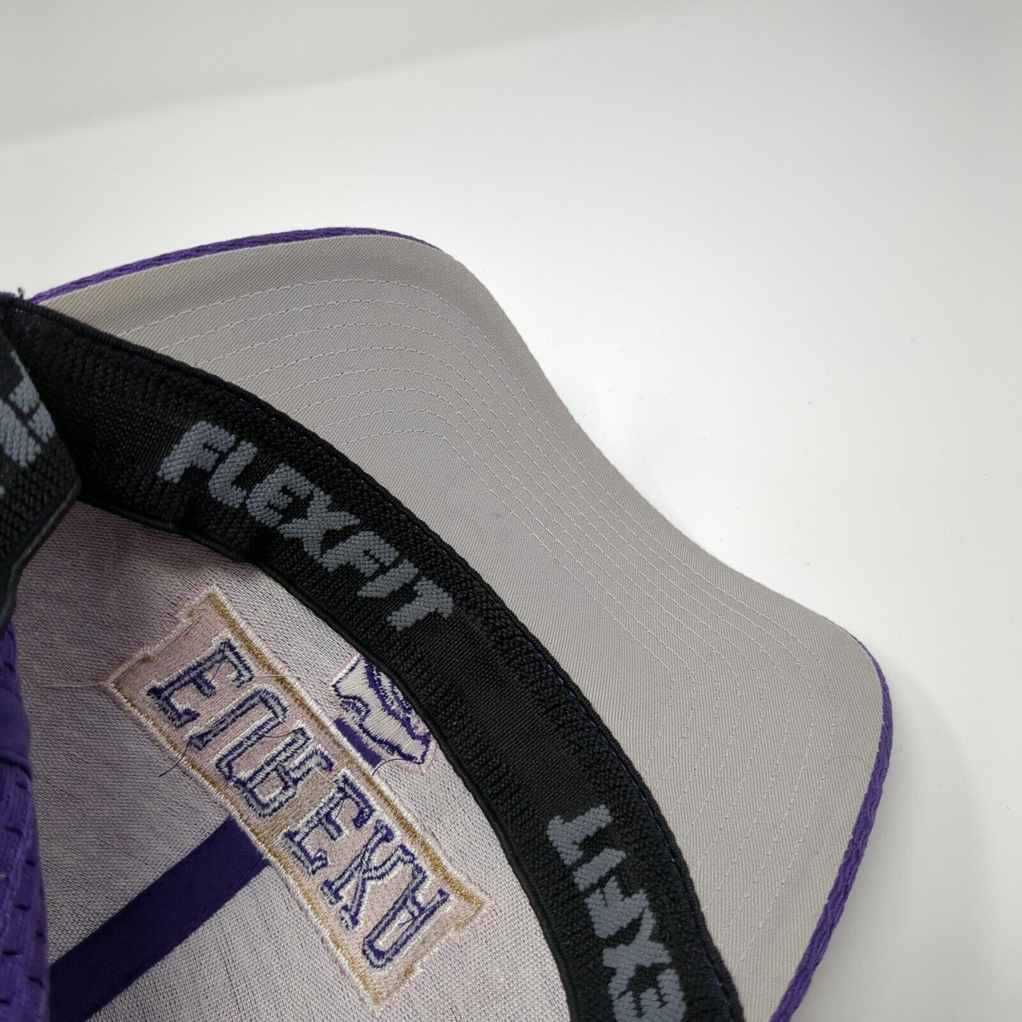 Eureka Wildcat Football Fitted Hat Purple One Size Flexfit Yupoong