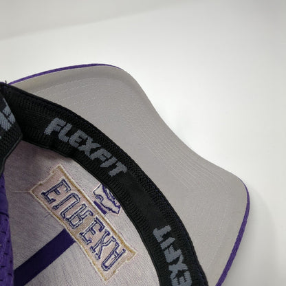 Eureka Wildcat Football Fitted Hat Purple One Size Flexfit Yupoong