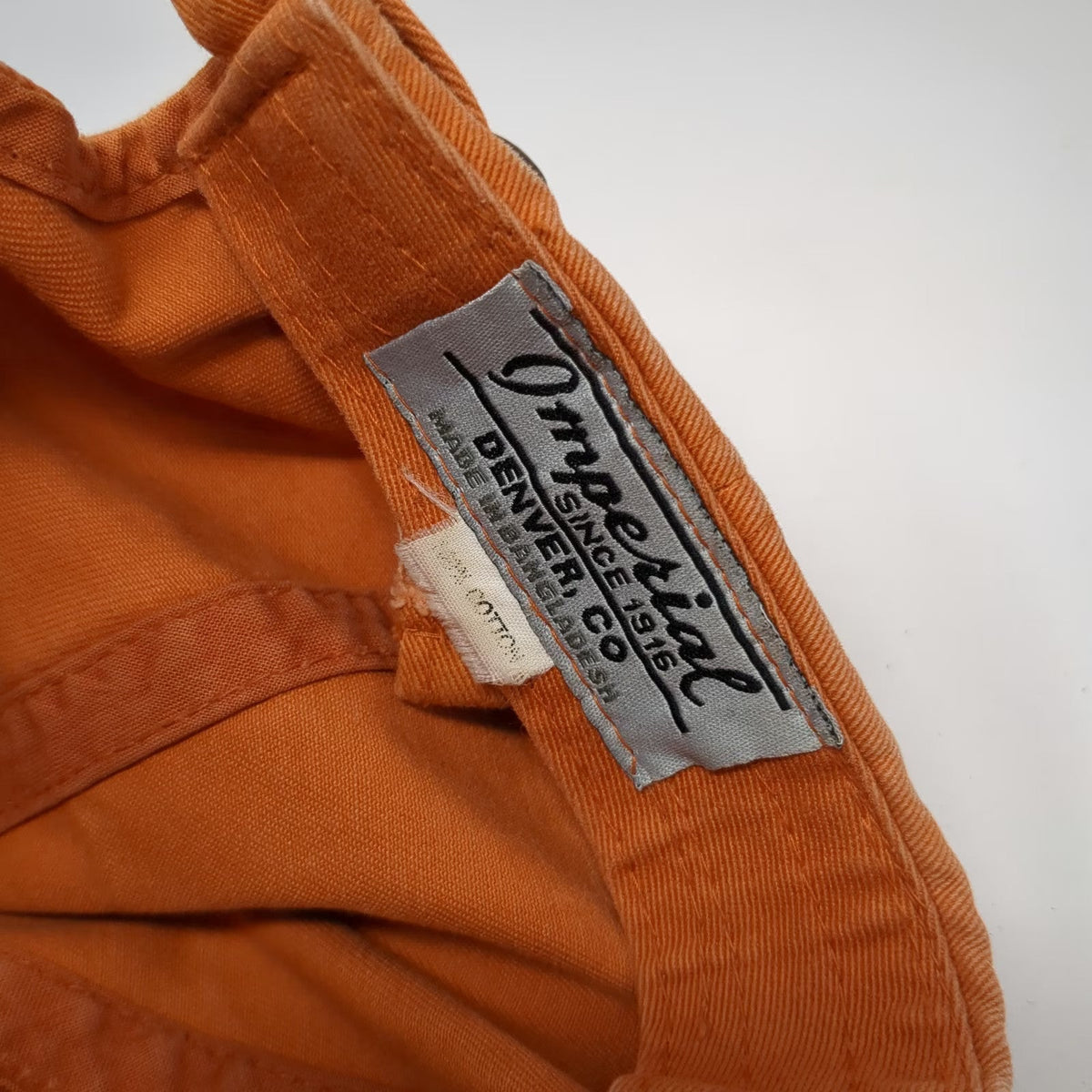 Imperial Baseball Cap Orange One Size The Creek Est 1963 Slideback Hat