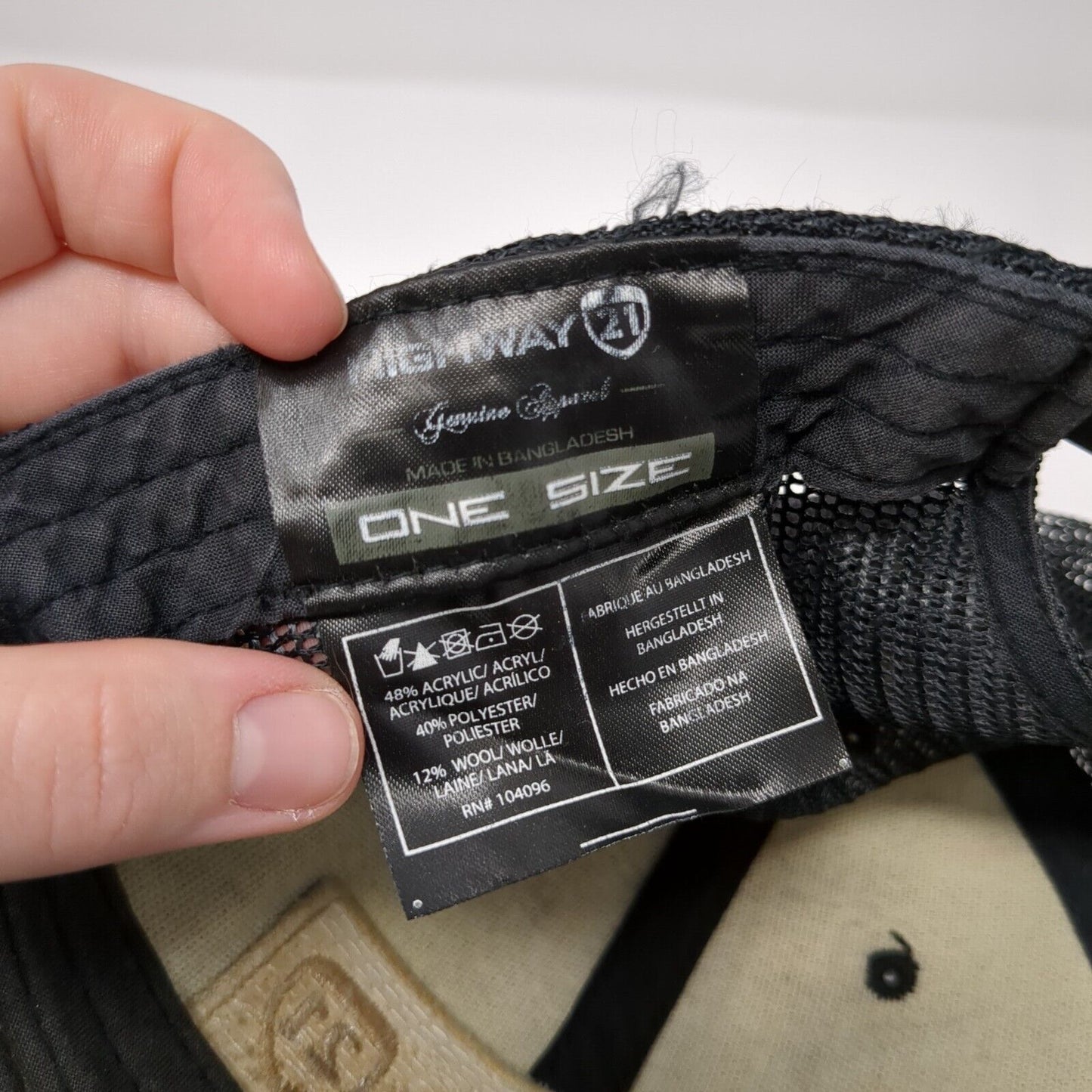 Highway 21 Snapback Trucker Hat Black One Size Mesh Back Adjustable