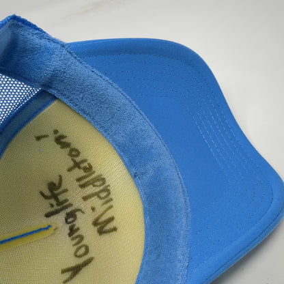 Otto Young Life Trucker Hat Blue One Size Mesh Snapback Patch Rope Detail