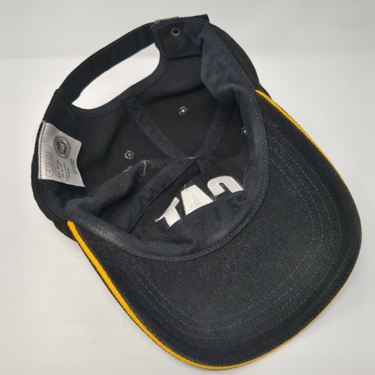 CAT Slideback Hat Black One Size Adjustable Embroidered 6 Panel Cyrk Cotton