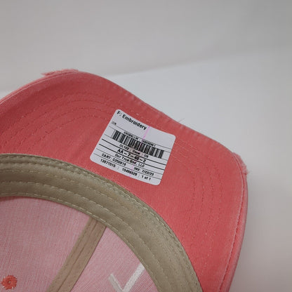 Crucifix Snapback Trucker Hat Pink OS Adjustable Mesh Back Distressed W/Tags