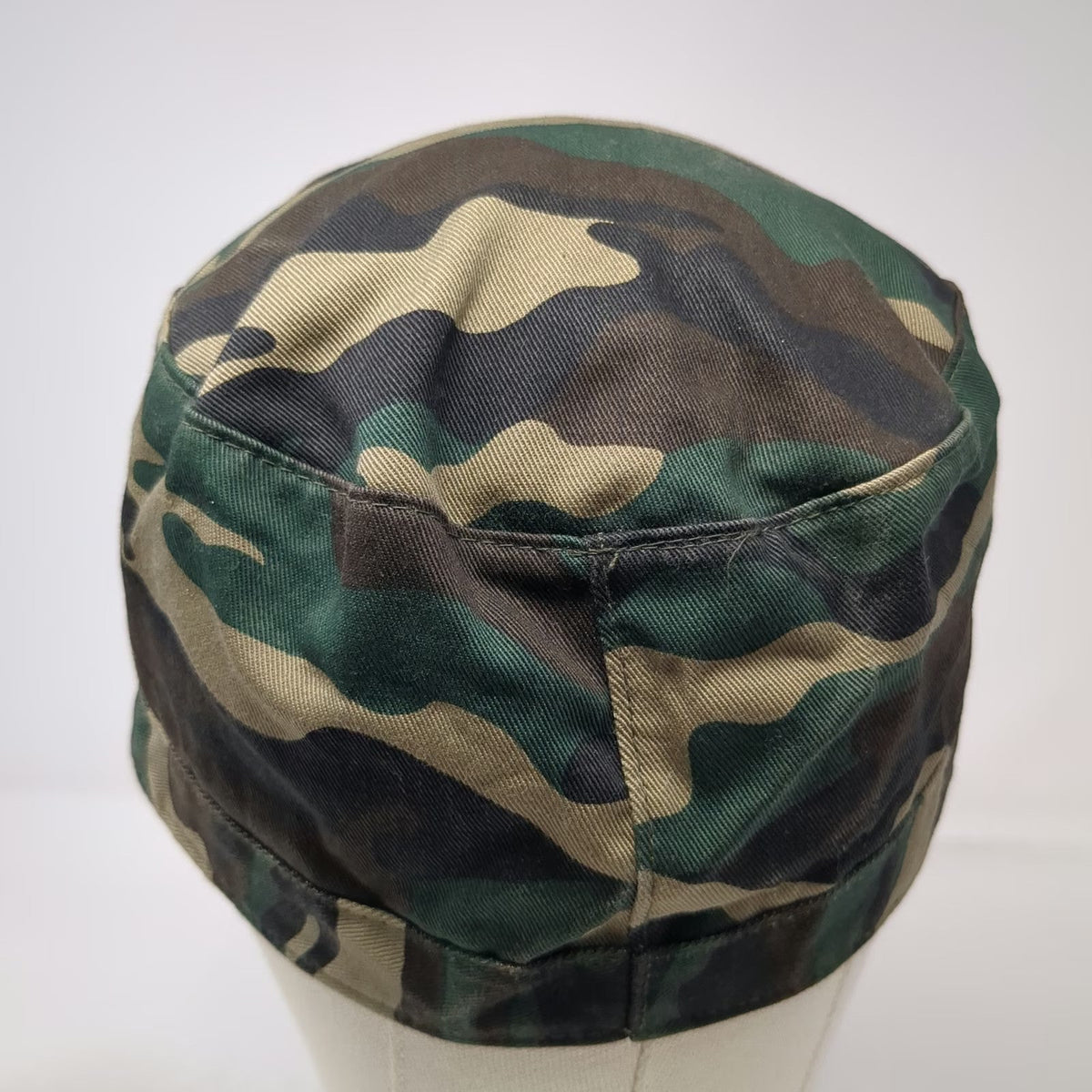 Ethos Army Cap Green L Camo Cotton Fitted Flat Top Woodland Pattern Hat