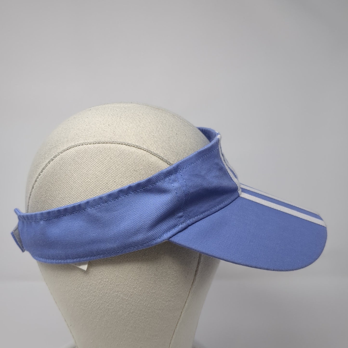 Unbranded Strapback Visor Hat Blue One Size Adjustable Striped Outdoor