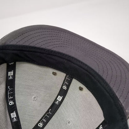 New Era Oakley Gray Black Snapback Hat One Size 9FIFTY Flat Brim Logo Adjustable
