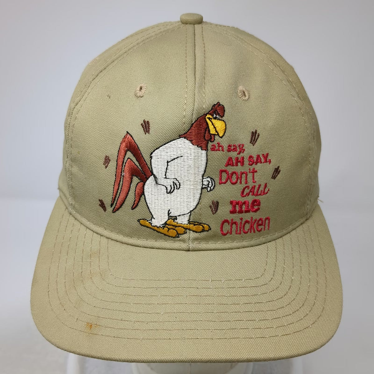 Warner Bros Studio Store Snapback Hat Beige One Size Foghorn Leghorn Made USA