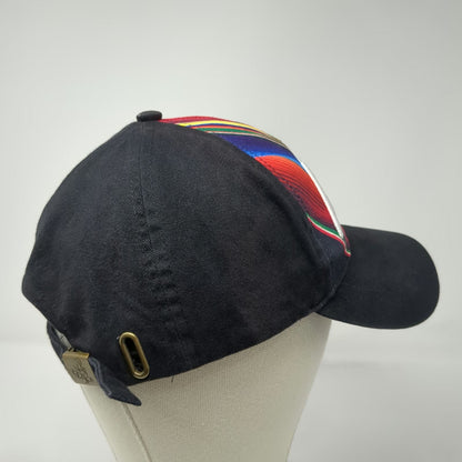 Morpho 5 Panel Black Multicolor Mexico Script Embroidery One Size Adjustable Hat
