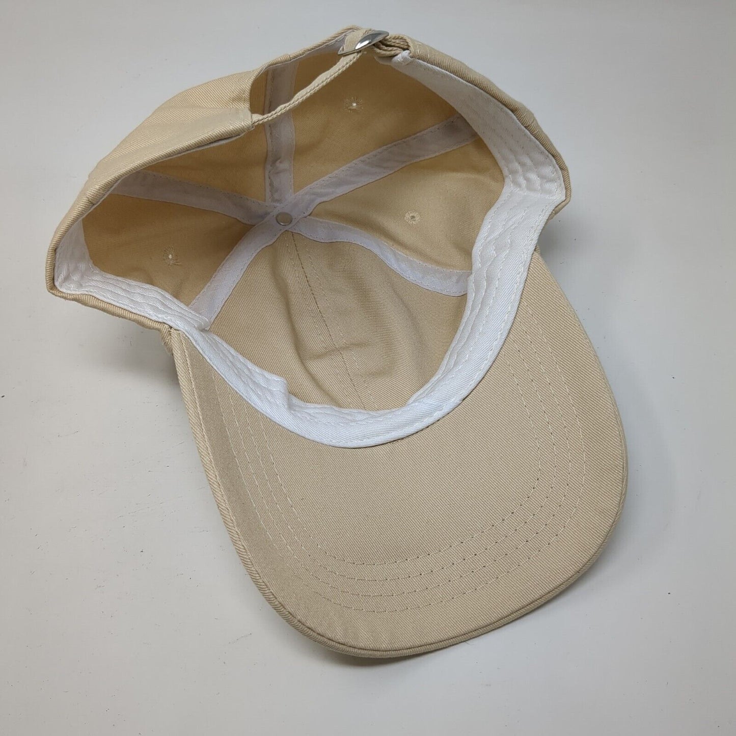 Pinners Slideback Hat Tan OSFA Adjustable Embroidered Vented Holes 6 Panel