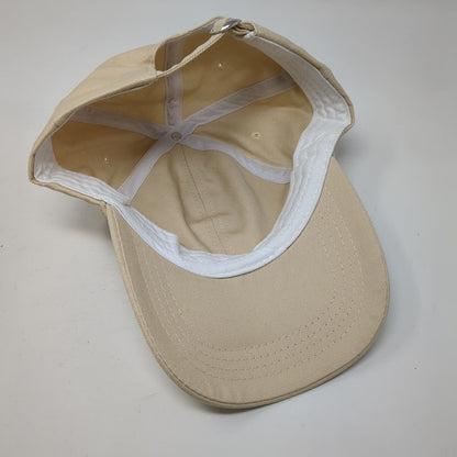Pinners Slideback Hat Tan OSFA Adjustable Embroidered Vented Holes 6 Panel