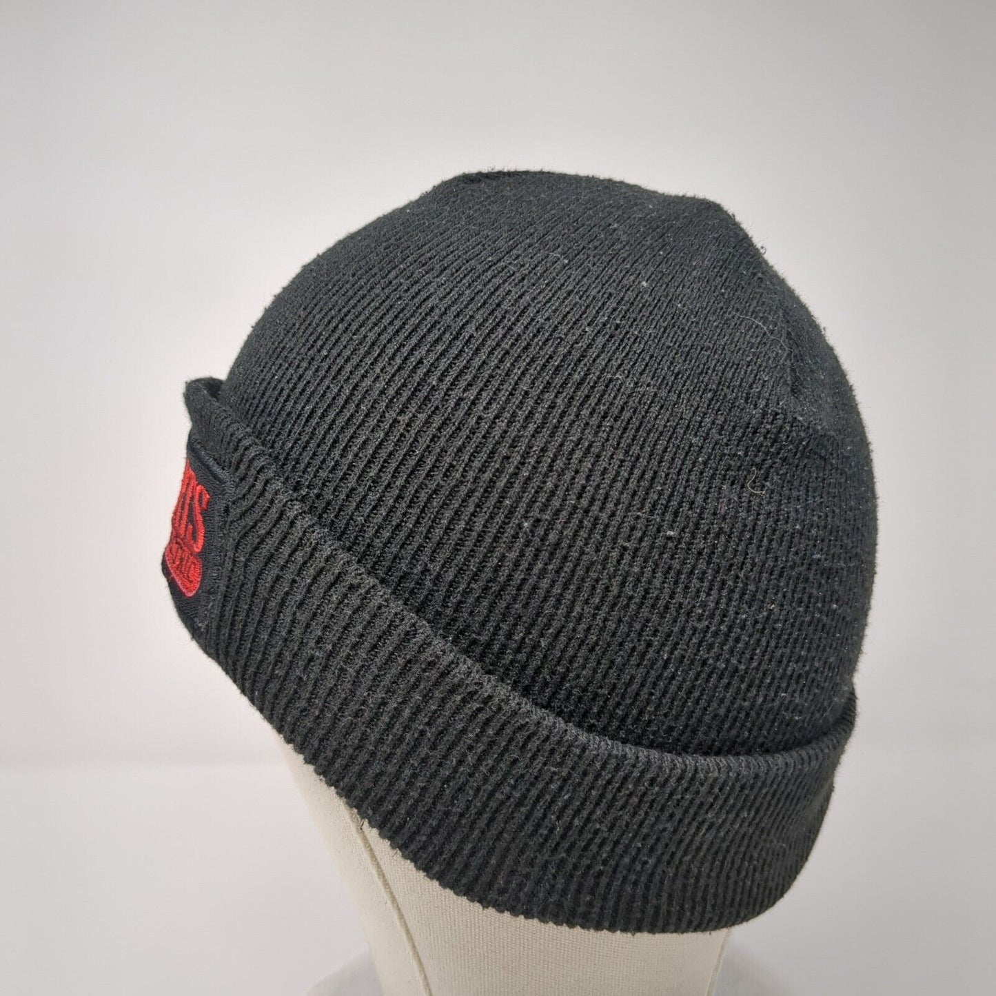 Barts Electric Knit Beanie Hat Black One Size Solid Embroidered Otto