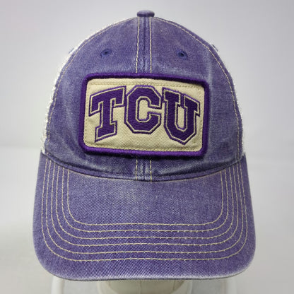 Legacy TCU NCAA Purple One Size Trucker Hat Mesh Back Snapback Green Underbrim